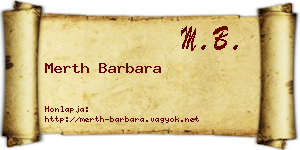 Merth Barbara névjegykártya